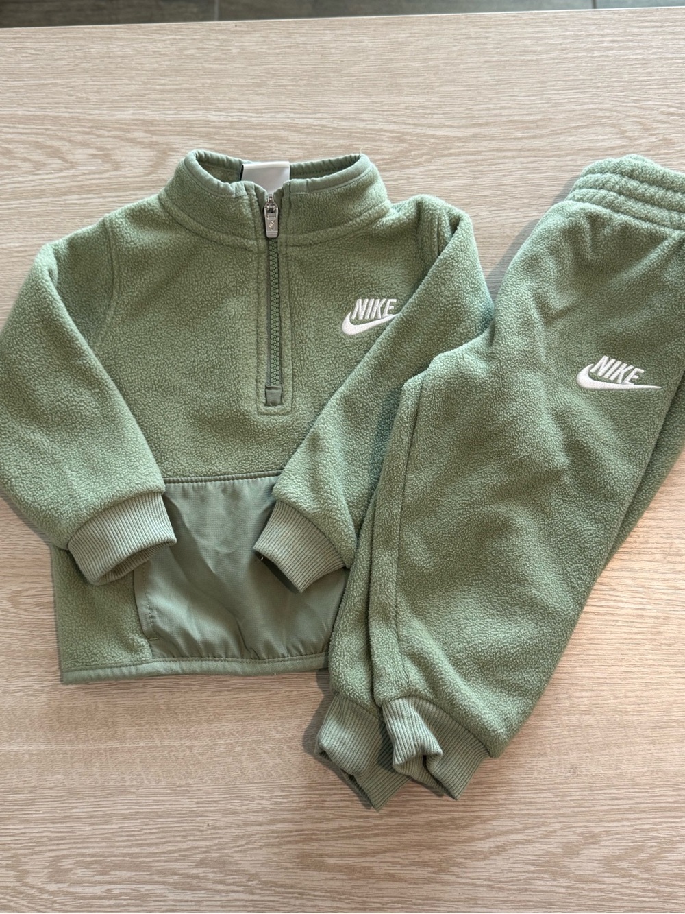 Nike Kids Sage Green Fleece Jogger Set